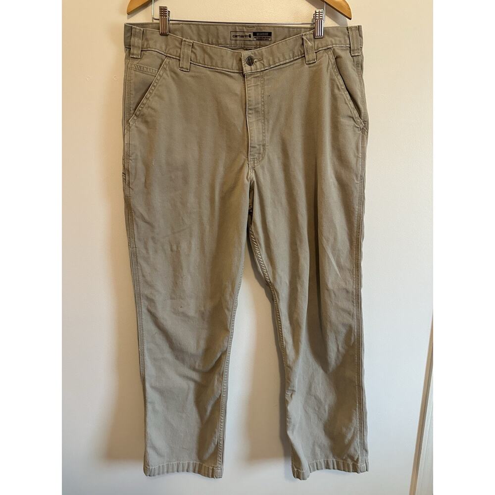 Carhartt Men’s Relaxed Fit Rugged Flex Pants Mens 38x32 Tan Workwear See Photos